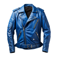 Blau Leder Jacke isoliert auf transparent Hintergrund png