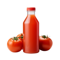 bouteille avec tomate jus isolé sur transparent Contexte png