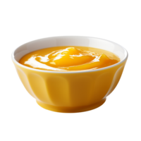 Bowl of orange sauce isolated on transparent background png