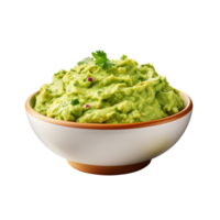 Bowl with guacamole isolated on transparent background png