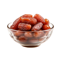 bowl of dried date fruits isolated on transparent background png