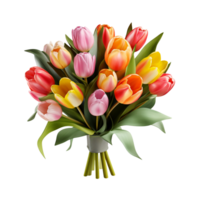 bouquet of tulips isolated on transparent background png