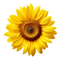 Bright yellow sunflower isolated on transparent background png