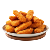 Breaded chicken tenders isolated on transparent background png