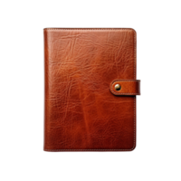 Brown leather notebook isolated on transparent background png