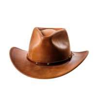 Brown leather cowboy hat isolated on transparent background png