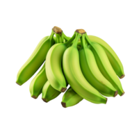 bunch of green bananas isolated on transparent background png