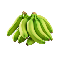 manojo de verde bananas aislado en transparente antecedentes png