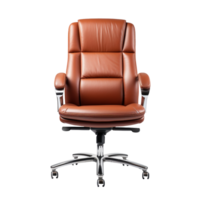 Brown leather office chair isolated on transparent background png