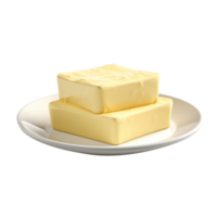 Butter im Keramik Teller isoliert auf transparent Hintergrund png