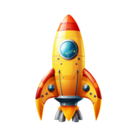 Cartoon rocket isolated on transparent background png