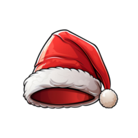 dessin animé Père Noël chapeau isolé sur transparent Contexte png