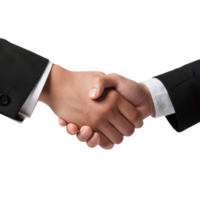 Business people shaking hands isolated on transparent background png