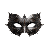 Carnival mask black color isolated on transparent background png