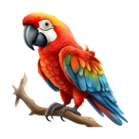 Cartoon Parrot isolated on transparent background png