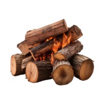 Camp Fire logs isolated on transparent background png