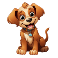 Cartoon cute brown dog isolated on transparent background png