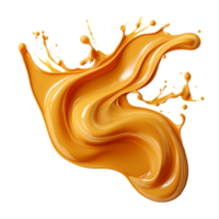 Caramel splash isolated on transparent background png