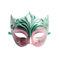 carnaval máscara pastel rosado verde color aislado en transparente antecedentes png
