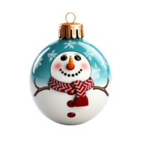 Weihnachten Ball Schneemann isoliert auf transparent Hintergrund png