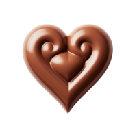 Chocolate heart isolated on transparent background png