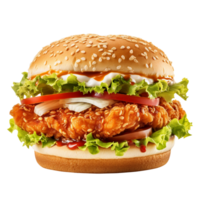 Chicken burger isolated on transparent background png