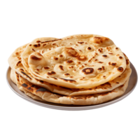 Chapati bread isolated on transparent background png