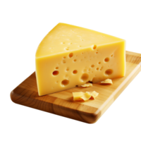 cheese on cutting board isolated on transparent background png