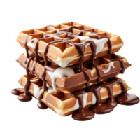 chocolate waffle isolated on transparent background png