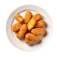 Chicken Nuggets on a Plate isolated on transparent background png