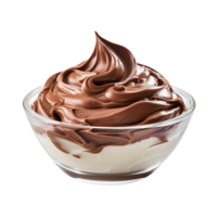 chocolate cream in a bowl isolated on transparent background png