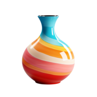 colorful ceramic vase isolated on transparent background png