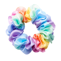 Colorful hair scrunchie isolated on transparent background png