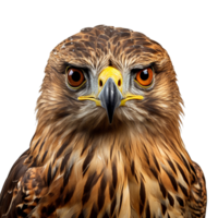 dichtbij omhoog van een buizerd vogel geïsoleerd Aan transparant achtergrond png