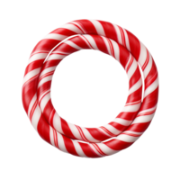 Circle made of candy cane isolated on transparent background png
