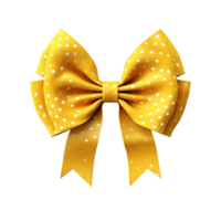 Colorful dotted yellow bow isolated on transparent background png