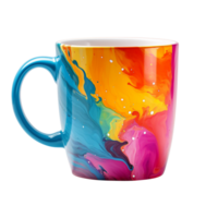 Colorful coffee mug isolated on transparent background png