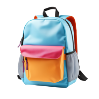 Colorful school backpack isolated on transparent background png