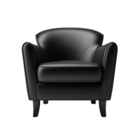 Comfortable black armchair isolated on transparent background png