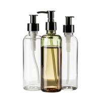 cosmetic bottles isolated on transparent background png