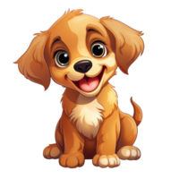 cute dog cartoon style isolated on transparent background png