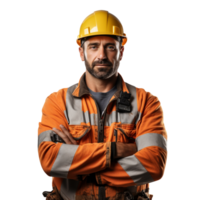 Construction Worker with Crossed Arms isolated on transparent background png