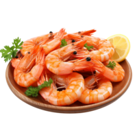 Cooked shrimp isolated on transparent background png