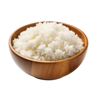 Cooked Rice in ceramic bowl isolated on transparent background png