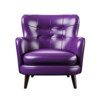 Comfortable purple armchair isolated on transparent background png