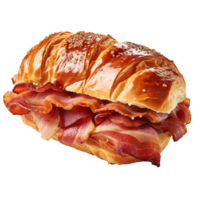 Crispy bacon roll isolated on transparent background png