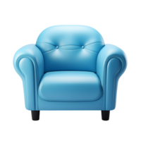 Comfortable blue armchair isolated on transparent background png