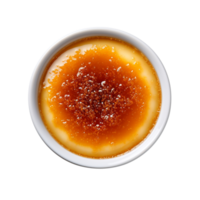 Creme brulee top view isolated on transparent background png