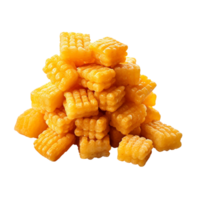 Crunchy corn snacks isolated on transparent background png