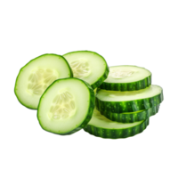 Cucumber sliced isolated on transparent background png